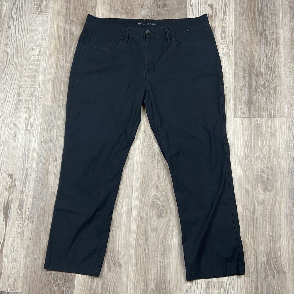 Travis Mathew Mens 38x27* Black Straight Leg Casual 5 Pocket Golf Pants Light
